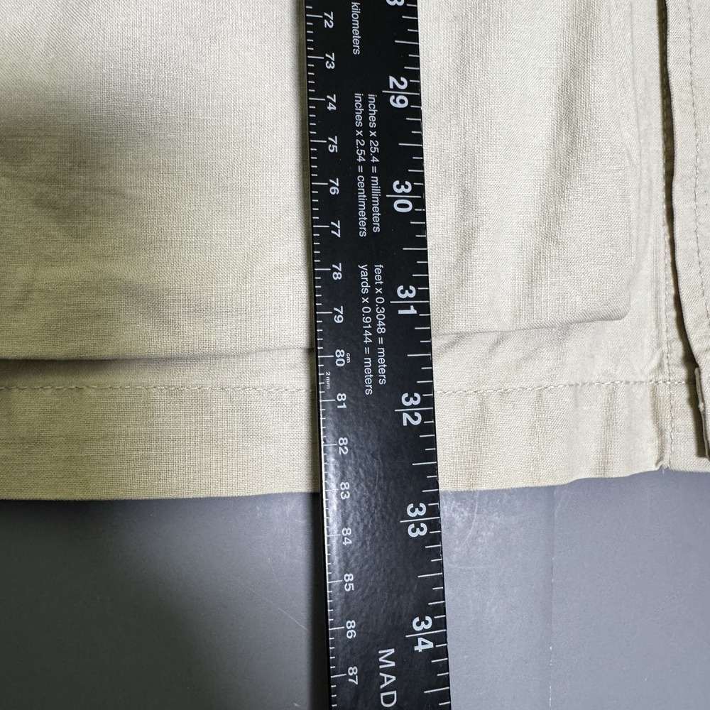 Vintage 1980s Banana Republic L Large Safari Jacket Shirt Shacket Cream Cotton - Picture 14 of 16